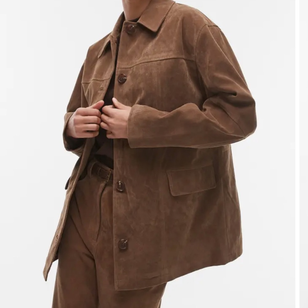 Topshop faux suede jacket